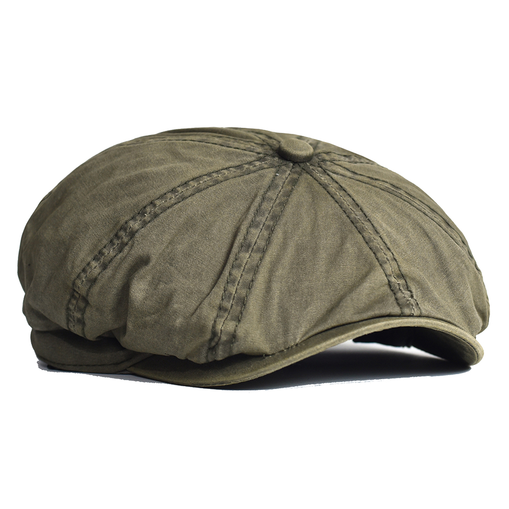 Dad Hat Cotton - Washed Cotton Newsboy Cap Peaky Octagonal
