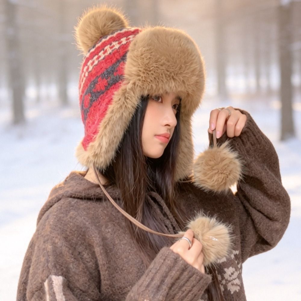 Stylish Polyester Knitted Trap - Trapper Hat Ear Flap review and price